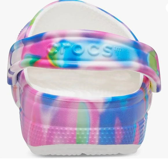 NWT Crocs Classic Solar Rainbow Clogs, tie dye, Women's 5, Men's 3 - Picture 2 of 5